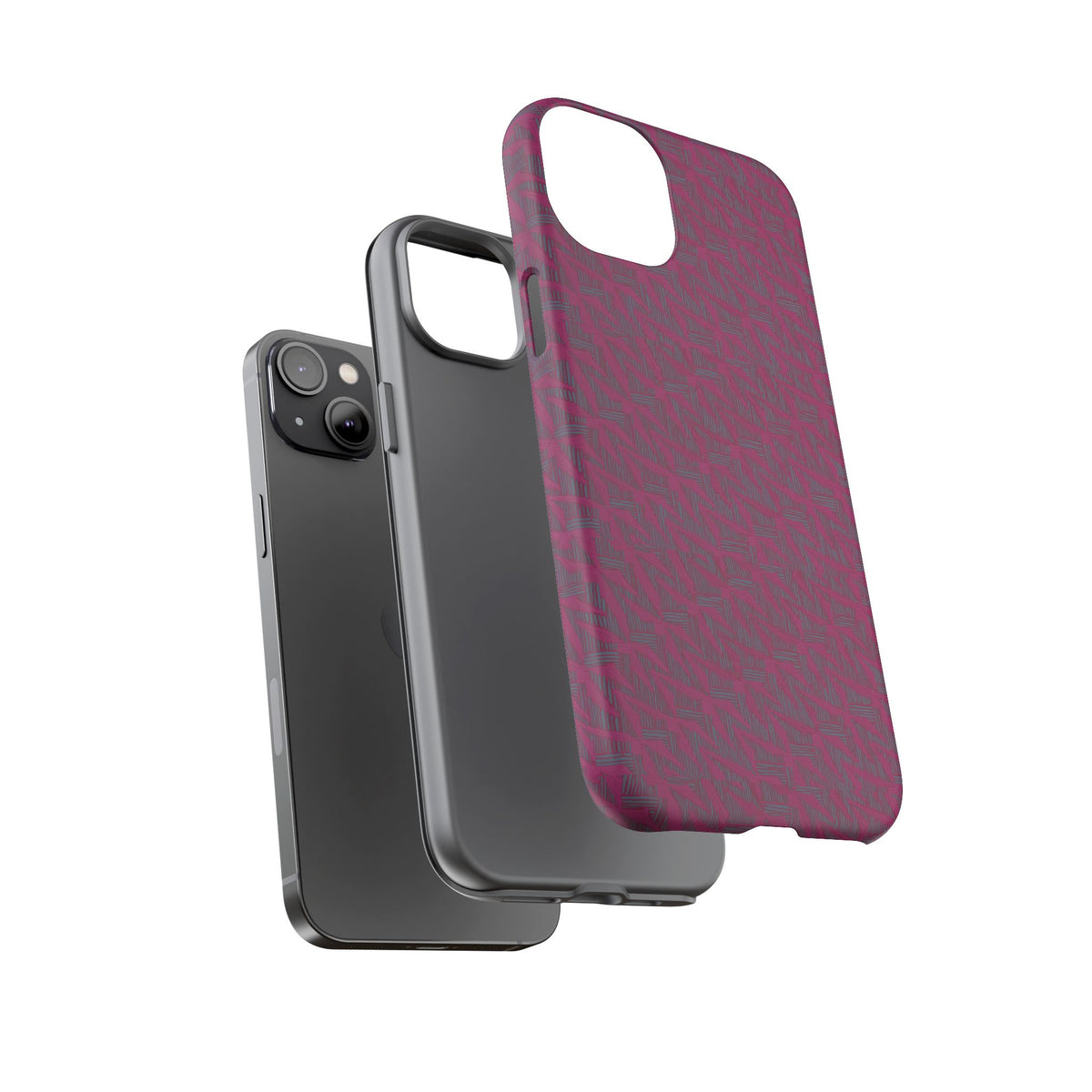 Pink Textured Wireless Charging Case | Premium Slim Dual-Layer Protective iPhone Cover