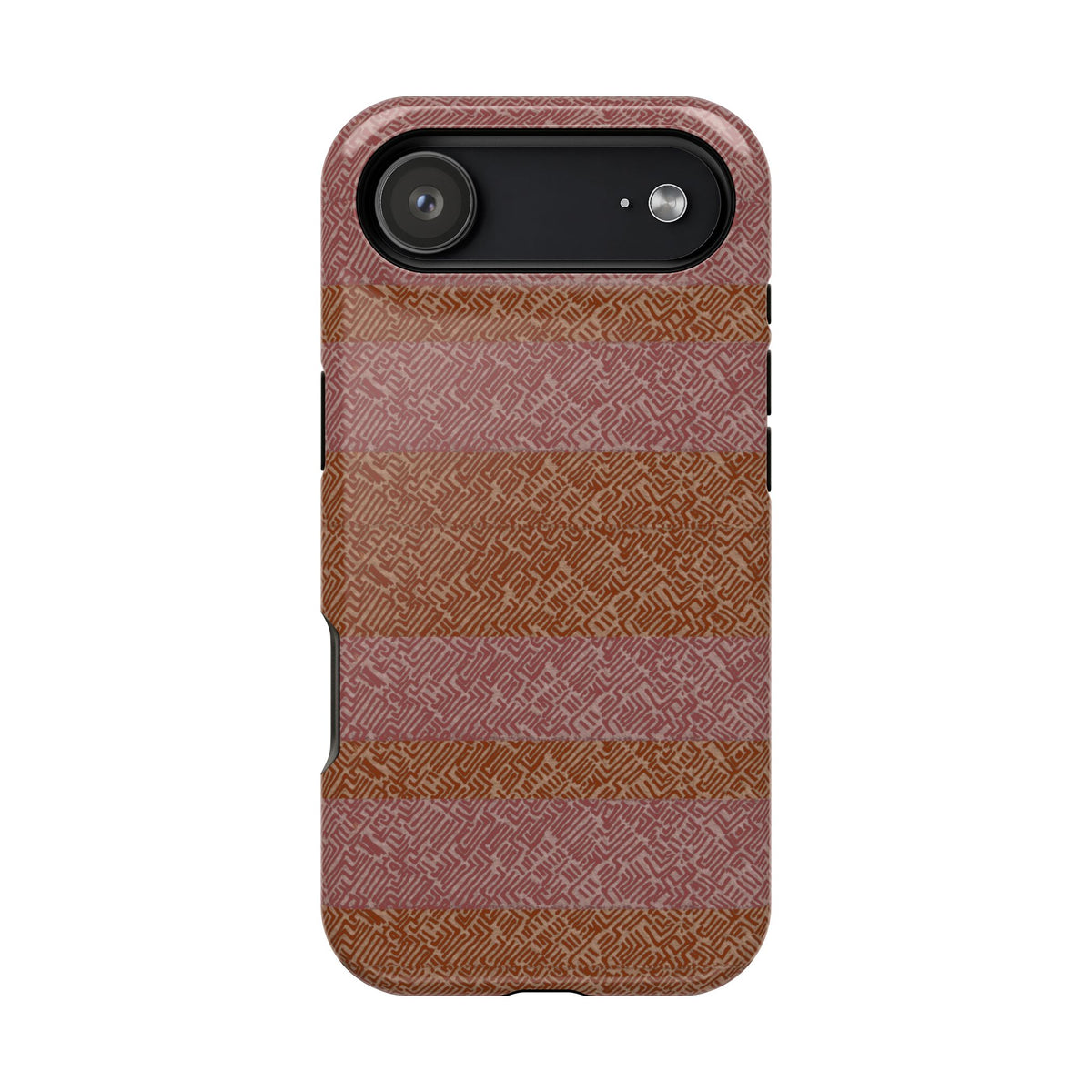 Striped Leather-Texture Magnetic Phone Case — Impact-Resistant iPhone Cover, flexible wireless charging iphone 18 pro max case