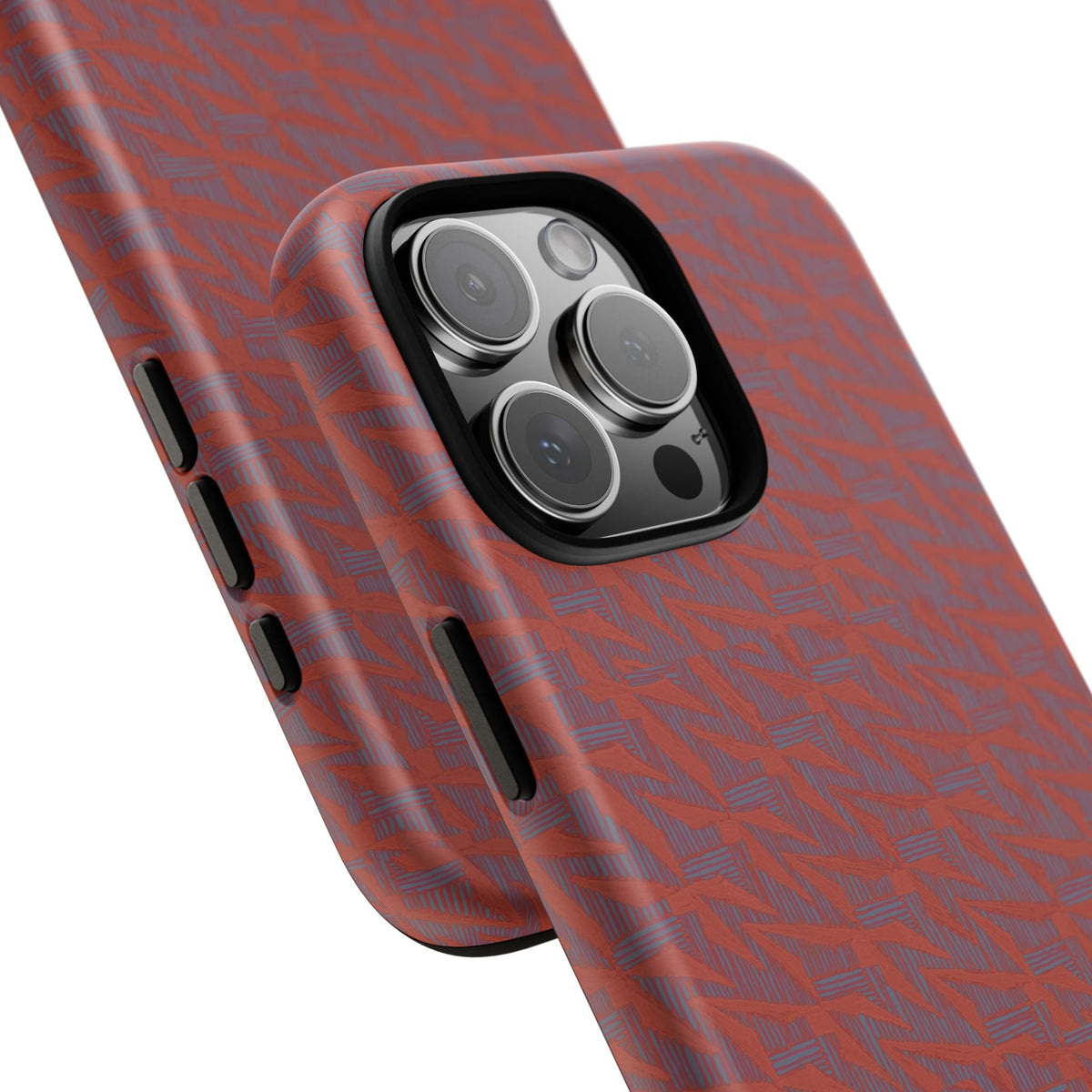 Wireless Charging iPhone 17 ProMax Case – Rugged Red Pebble Texture Shockproof Cover