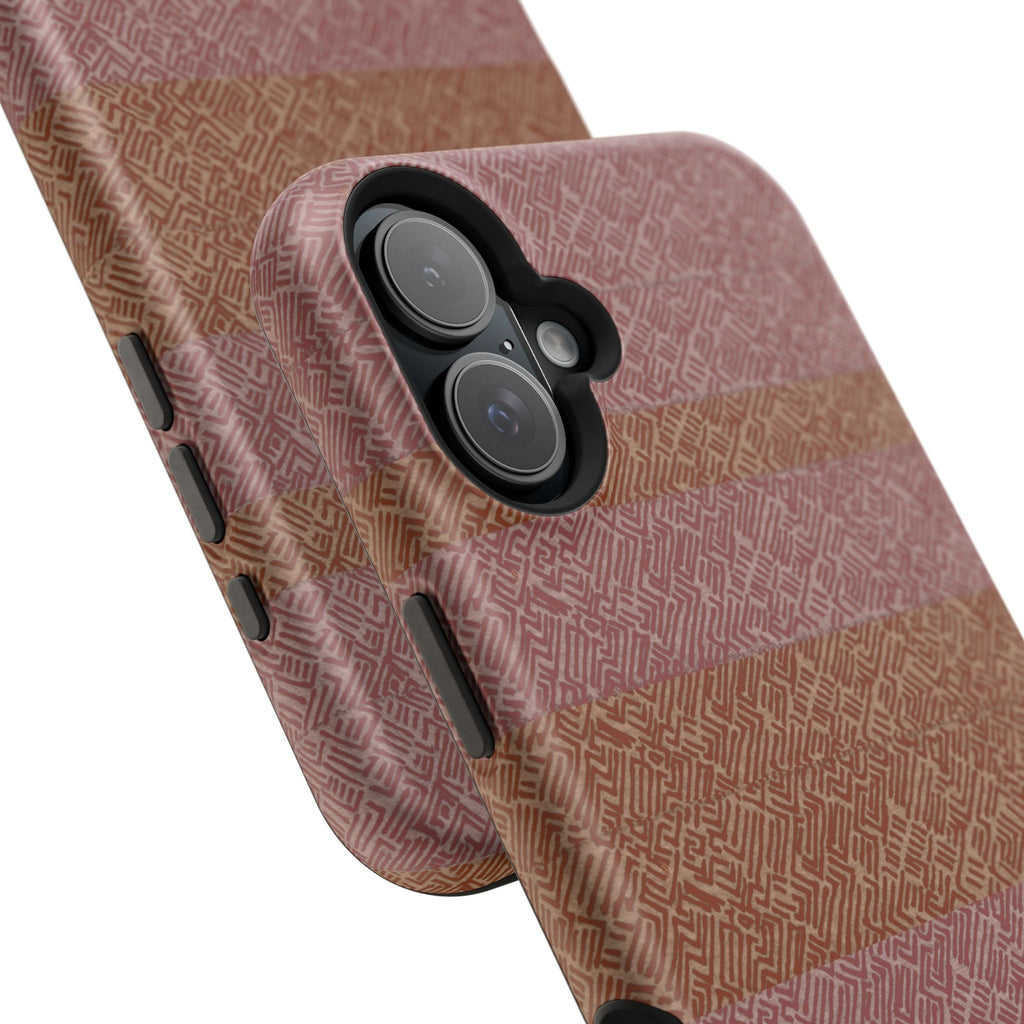 Striped Leather-Texture Magnetic Phone Case — Impact-Resistant iPhone Cover, detailed wireless charging iphone 18 pro max case edge