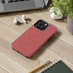 Tough Phone Case — Geometric Coral Pattern Protective Cover, shockproof iphone 18 pro case with exposed camera and speaker openings