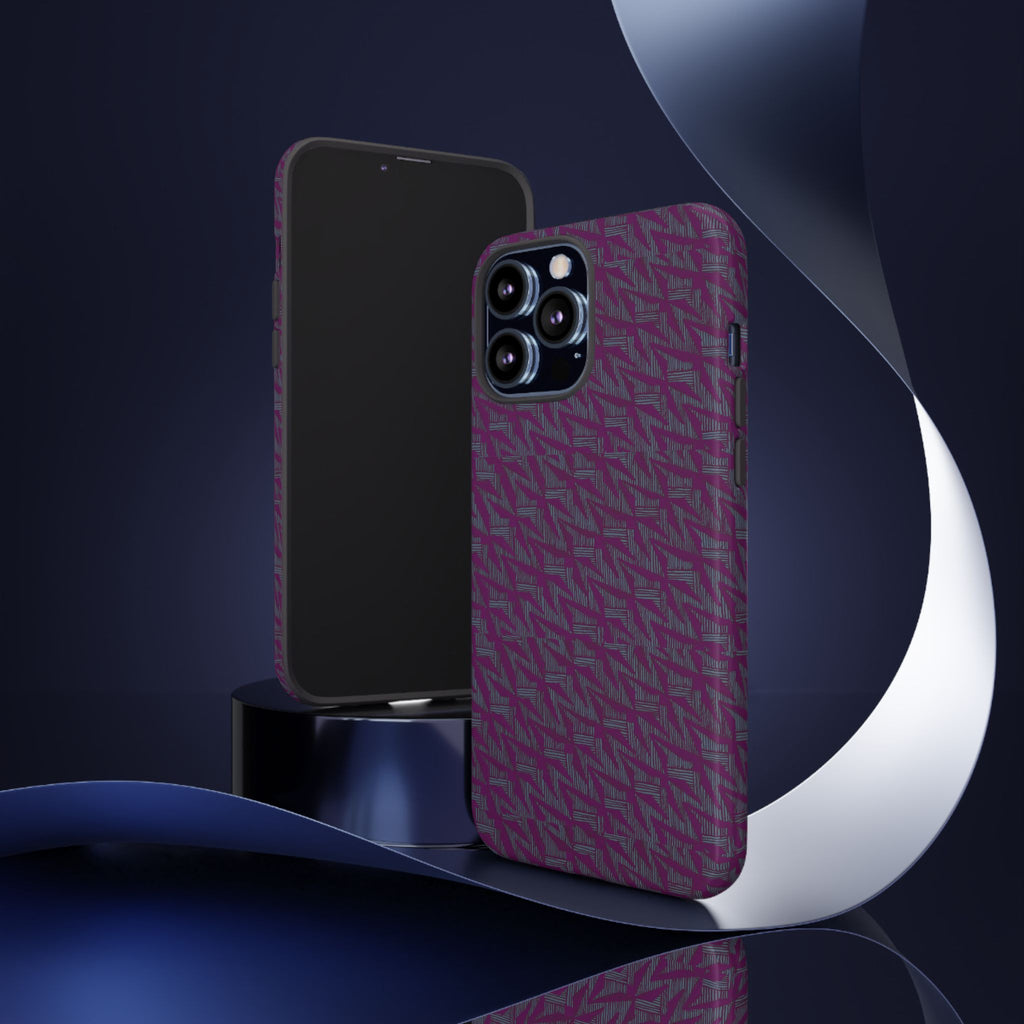 Shockproof Iphone 17 Pro Cover, Purple Geometric Dual-Layer TPU Case, UV-Protected