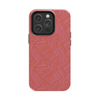 Tough Phone Case — Geometric Coral Pattern Protective Cover, shockproof iphone 18 pro case with precisely aligned camera opening