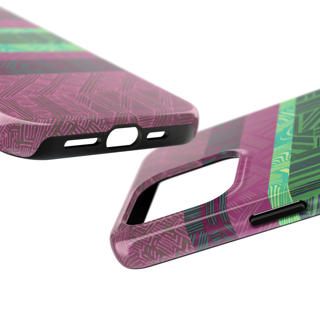 Fractyl Glossy Protective iPhone 18 Pro Max Case – Geometric Teal Shockproof Design