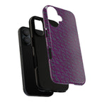 Shockproof Iphone 17 Pro Cover, Purple Geometric Dual-Layer TPU Case, UV-Protected