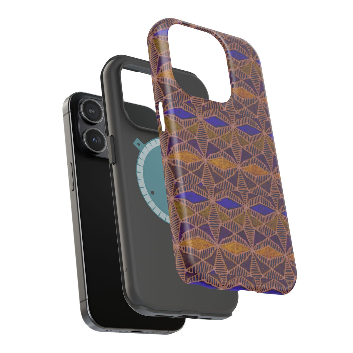 Fractyl Impact Resistant Iphone 16 Pro Case - Geometric Tribal Magnetic MagSafe Cover