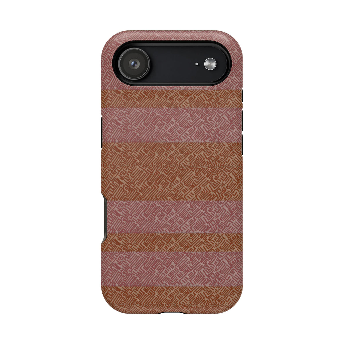 Striped Leather-Texture Magnetic Phone Case — Impact-Resistant iPhone Cover, detailed wireless charging iphone 18 pro max case