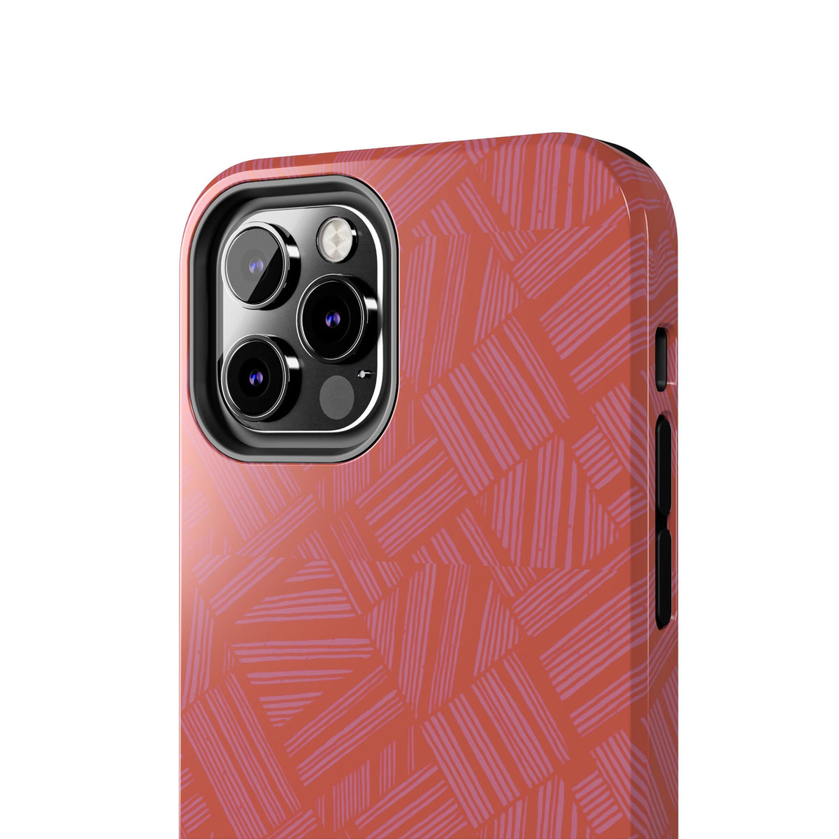 Tough Phone Case — Geometric Coral Pattern Protective Cover, shockproof iphone 18 pro case with contemporary geometric print