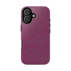 Pink Textured Tough Phone Case — Protective Slim iPhone Cover, durable wireless charging case