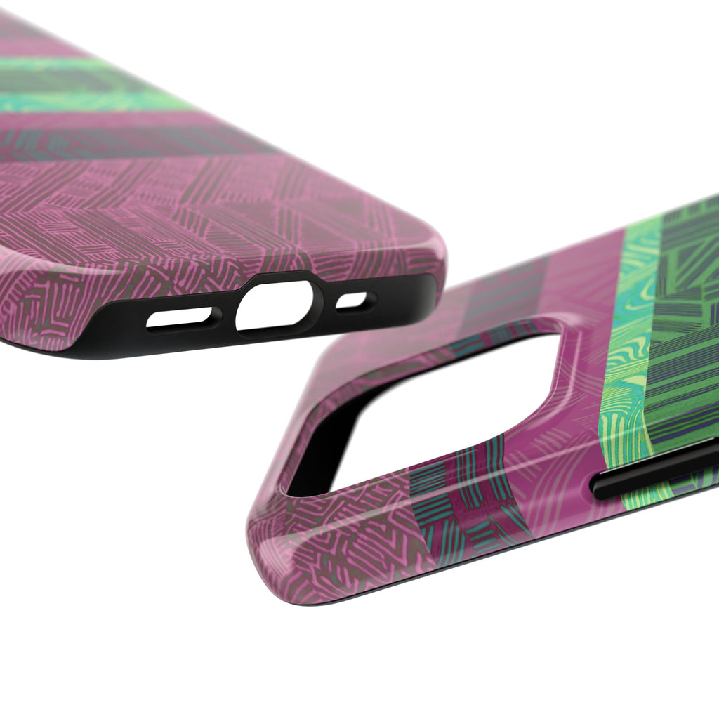 Fractyl Glossy Protective iPhone 18 Pro Max Case – Geometric Teal Shockproof Design