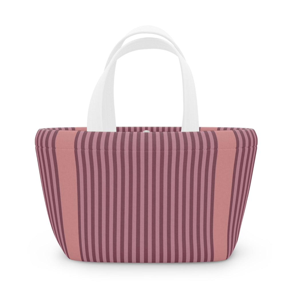 Striped Pink Lunch Bag – Insulated Tote for Work & School