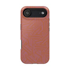 Protective iPhone 18 Pro Max Case With Terracotta Geometric MagSafe Impact Resistance