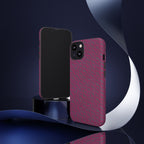 Pink Textured Tough Phone Case — Protective Slim iPhone Cover, durable wireless charging case
