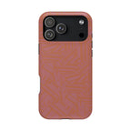 Protective iPhone 18 Pro Max Case With Terracotta Geometric MagSafe Impact Resistance