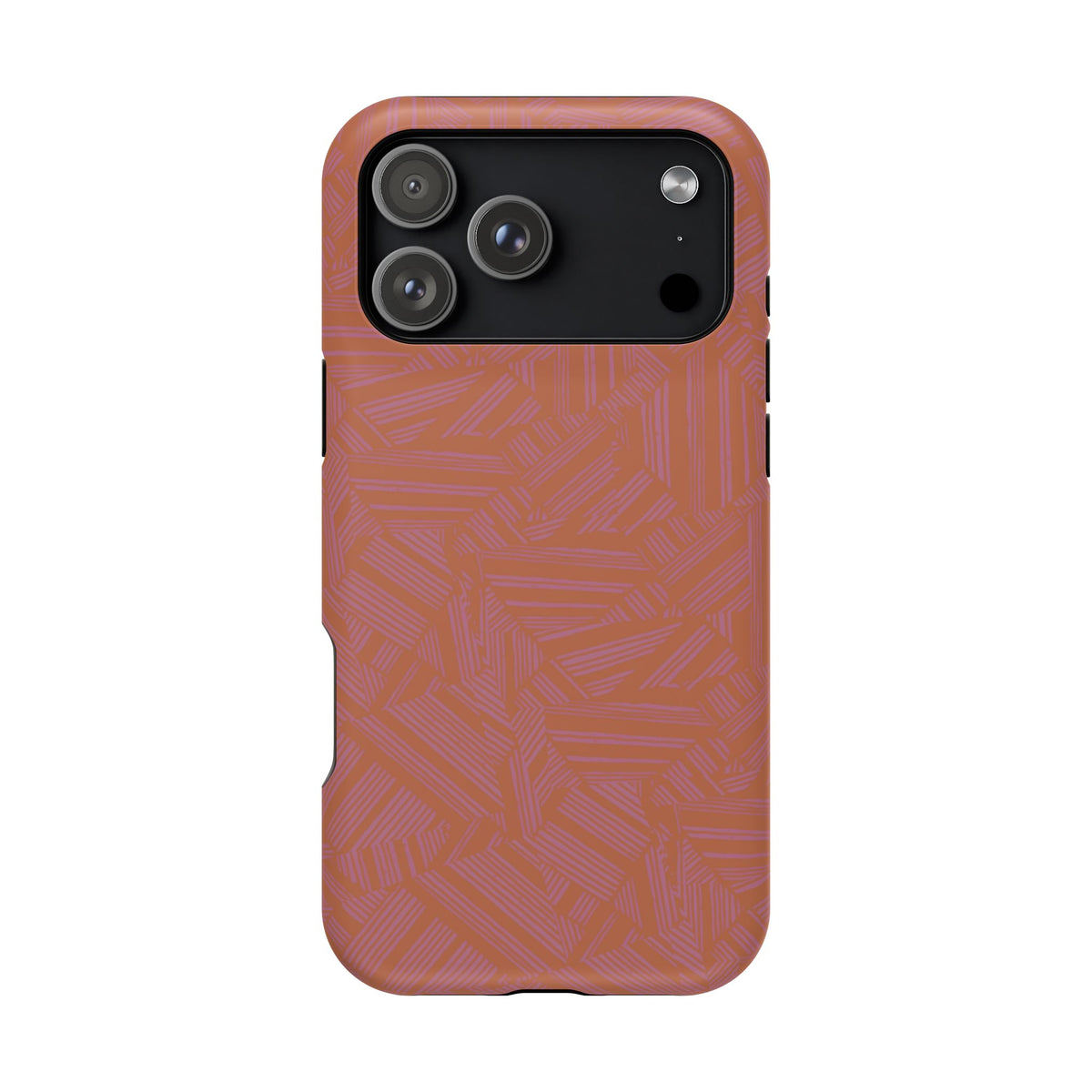 Protective iPhone 18 Pro Max Case With Terracotta Geometric MagSafe Impact Resistance