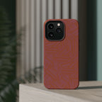 Protective iPhone 18 Pro Max Case With Terracotta Geometric MagSafe Impact Resistance