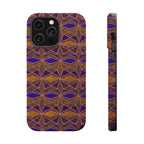 Phone Case — Geometric Tribal Pattern Magnetic Impact-Resistant Case, Fractyl impact resistant iphone 16 pro case shown from rear and side with clear port access.