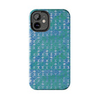 Tough Phone Case — Blue-Green Geometric Watercolor Pattern, shockproof iphone 17 pro case impact-resistant design