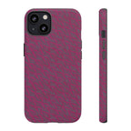 Pink Textured Tough Phone Case — Protective Slim iPhone Cover, durable wireless charging case