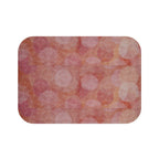 Memory Foam Bath Mat – Soft Pink Geometric Comfort with Anti-Slip Backing, Floral Circle Design, elegantly designed for comfort and style.