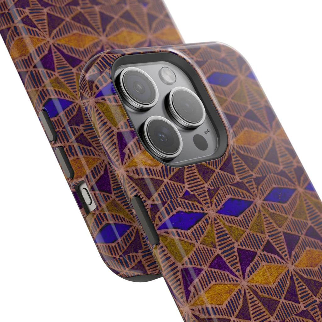 Fractyl Impact Resistant Iphone 16 Pro Case - Geometric Tribal Magnetic MagSafe Cover