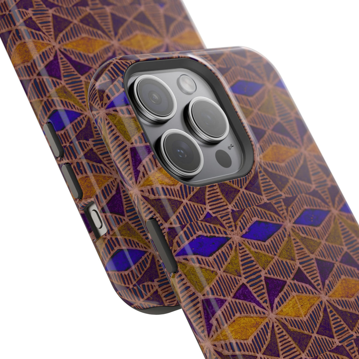 Fractyl Impact Resistant Iphone 16 Pro Case - Geometric Tribal Magnetic MagSafe Cover