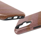Striped Leather-Texture Magnetic Phone Case — Impact-Resistant iPhone Cover, close-up side wireless charging iphone 18 pro max case