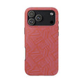 Tough Phone Case — Geometric Coral Pattern Protective Cover, shockproof iphone 18 pro case shown from the rear with camera cutout