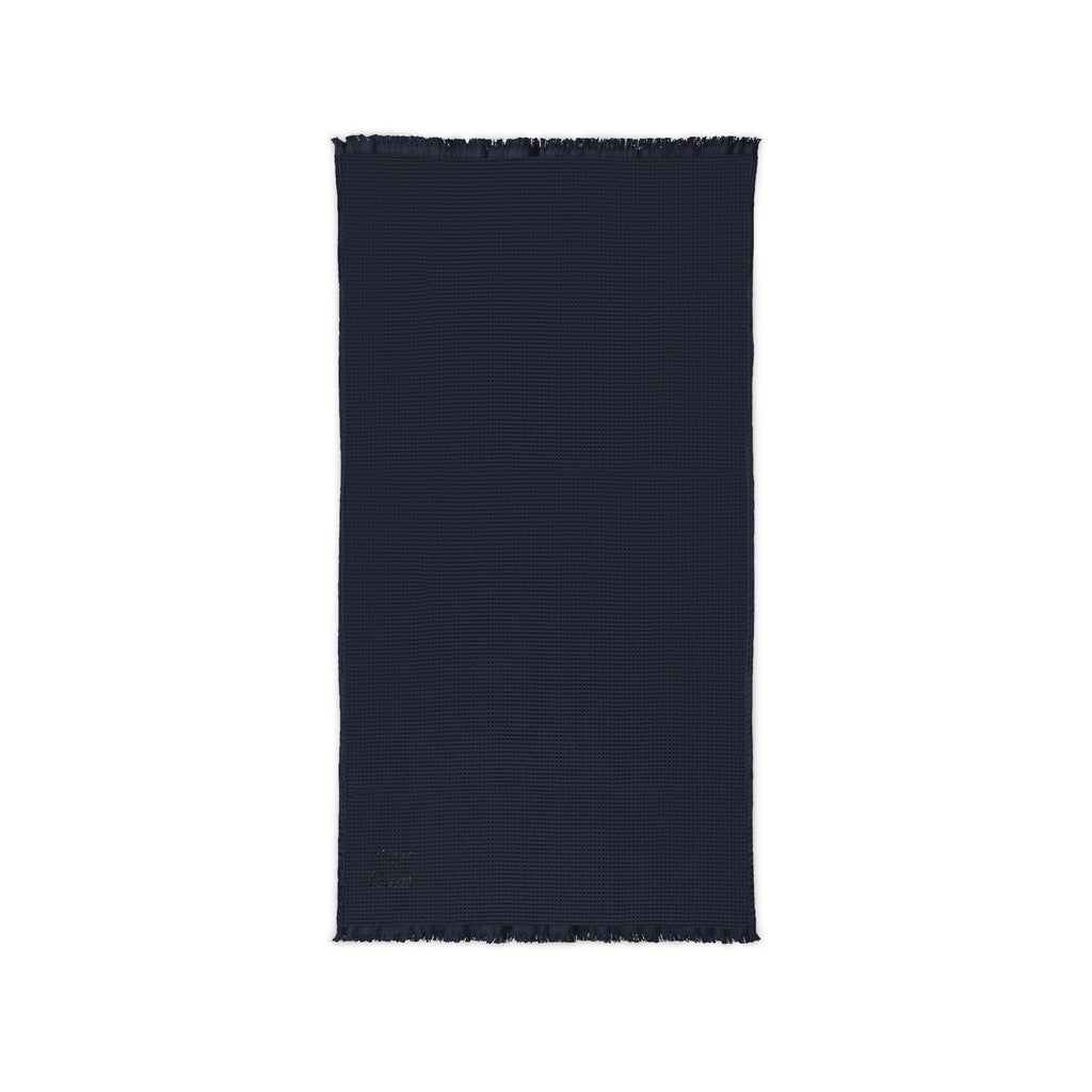 Waffle Cotton Throw Blanket — Embroidered "Home" Accent Throw