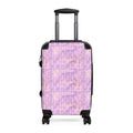 Pink Pastel Pattern Suitcase — Floral Grid Carry-On Luggage