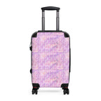 Pink Pastel Pattern Suitcase — Floral Grid Carry-On Luggage