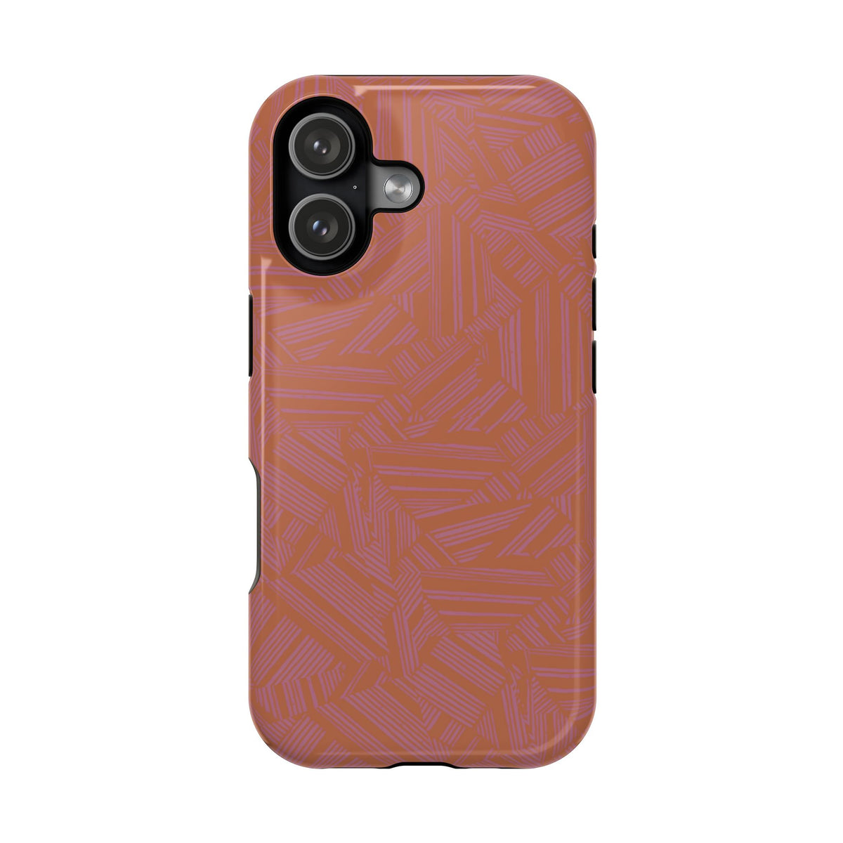 Protective iPhone 18 Pro Max Case With Terracotta Geometric MagSafe Impact Resistance