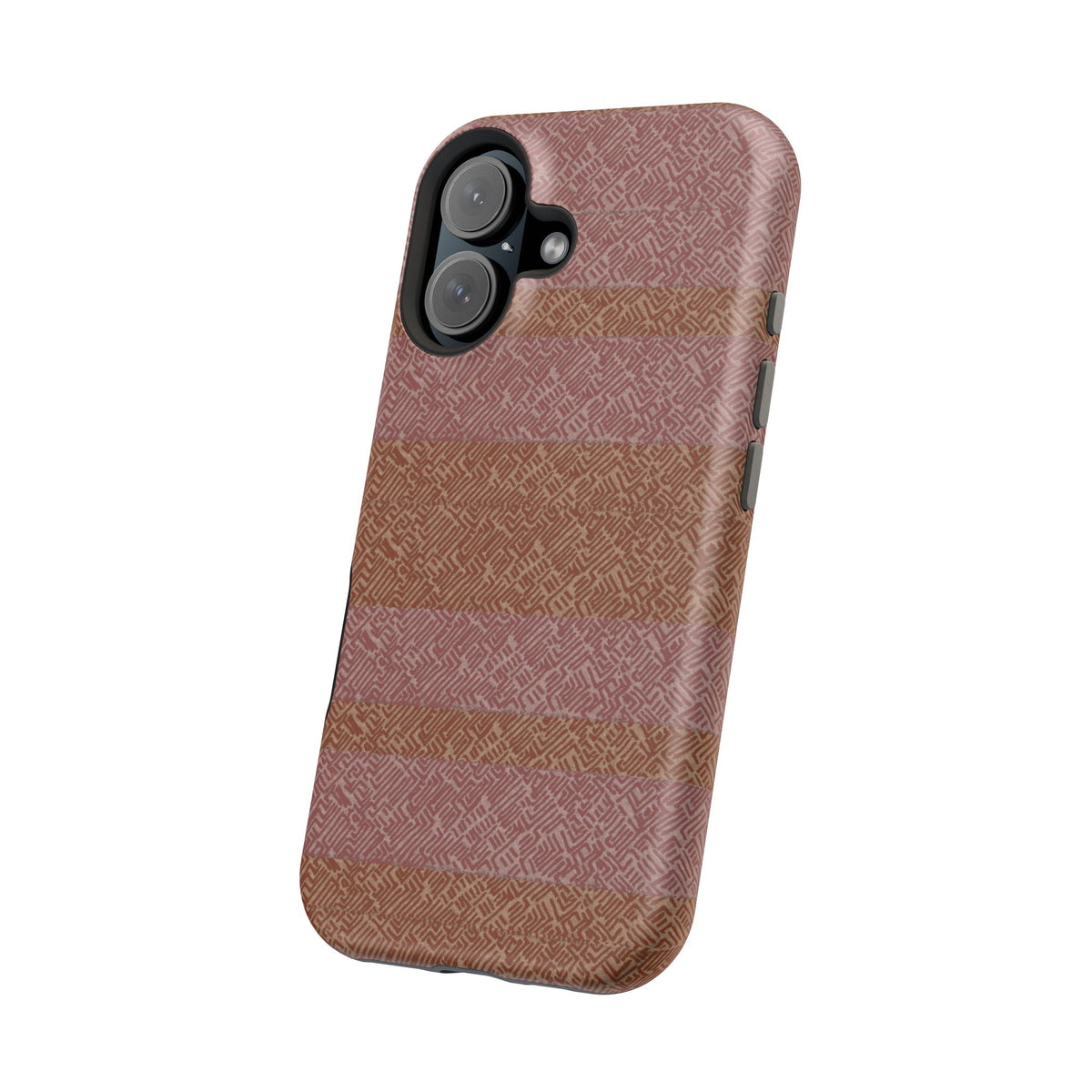 Striped Leather-Texture Magnetic Phone Case — Impact-Resistant iPhone Cover, protective wireless charging iphone 18 pro max case detail