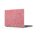 Pink Marble Matte MacBook Case — Swirl Pattern Laptop Cover with a soft coral-and-cream swirled marble design and slim protective finish