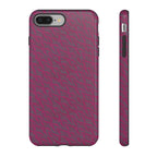 Pink Textured Tough Phone Case — Protective Slim iPhone Cover, durable wireless charging case