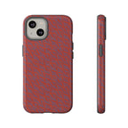 Red Pebble Texture Tough Phone Case — Rugged Shockproof iPhone Cover, wireless charging iphone 17 promax case with large square camera cutout