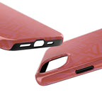 Tough Phone Case — Geometric Coral Pattern Protective Cover, shockproof iphone 18 pro case with open camera cutout and coral finish