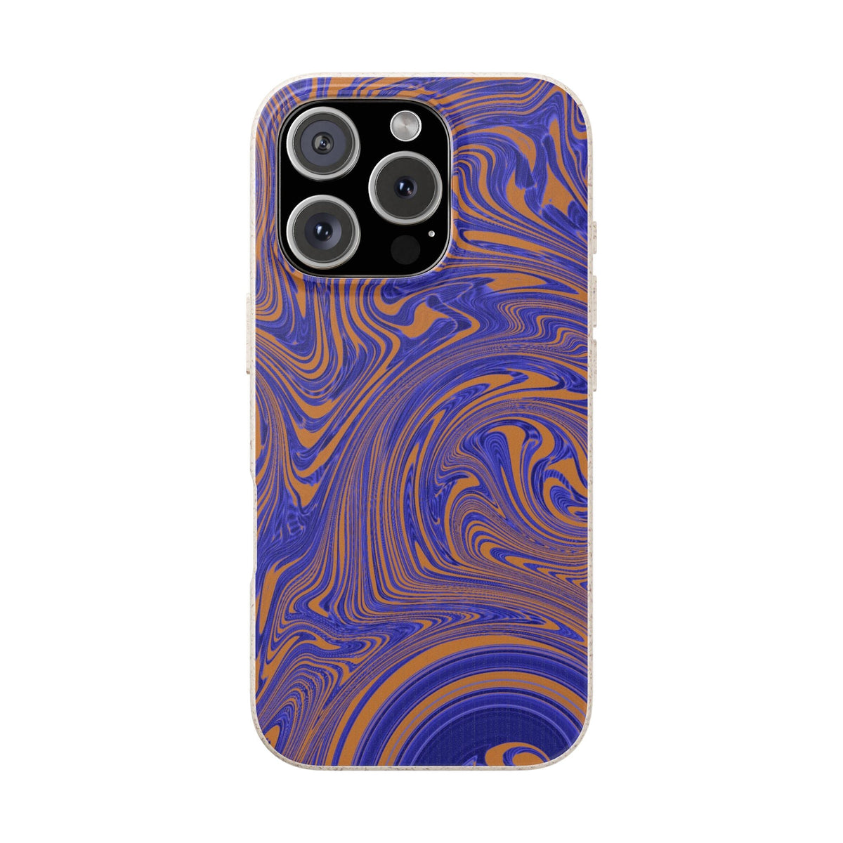 Biodegradable Marble Swirl Phone Case — Purple & Orange Eco-Friendly Protective Cover with detailed edge protection; protective biodegradable case _CASETiFY5 alternative.