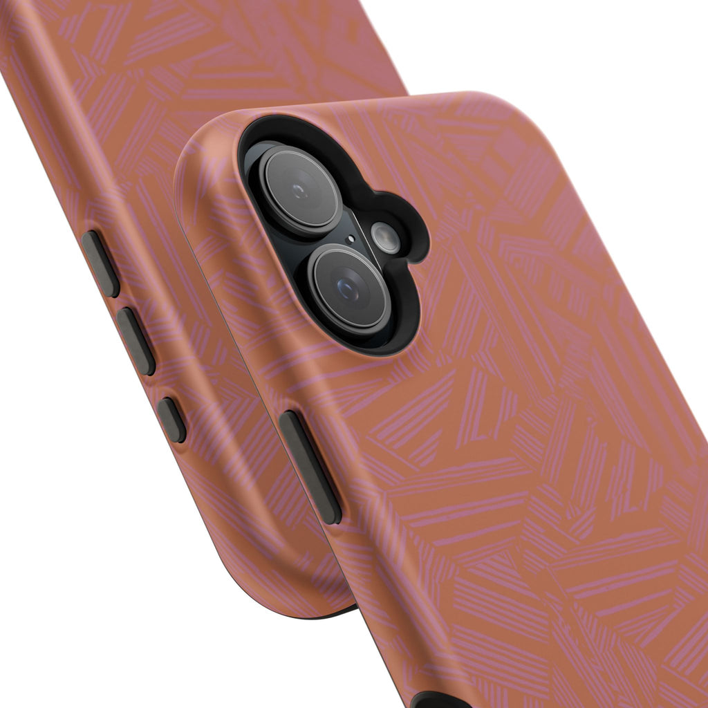 Protective iPhone 18 Pro Max Case With Terracotta Geometric MagSafe Impact Resistance