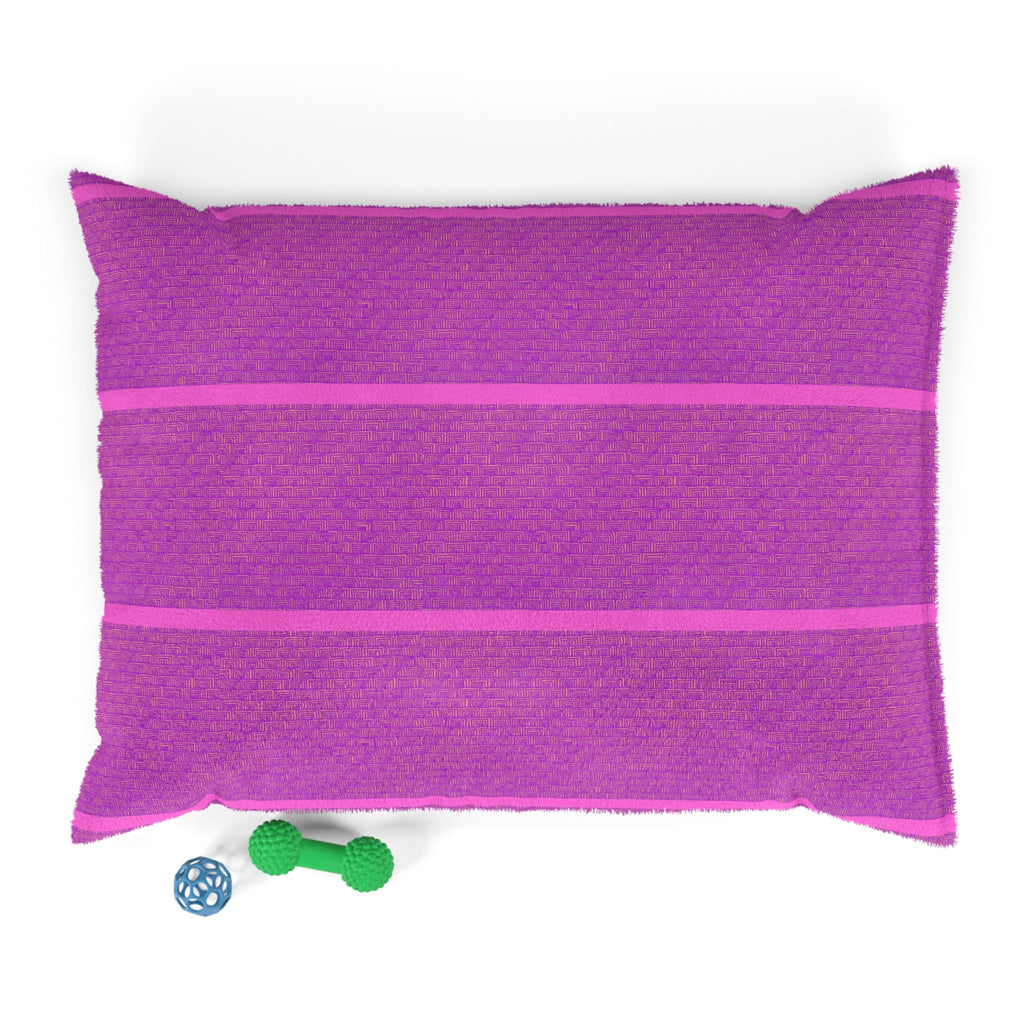 Plush Purple Stripe Pet Bed — Soft Cozy Cushion for Dogs & Cats