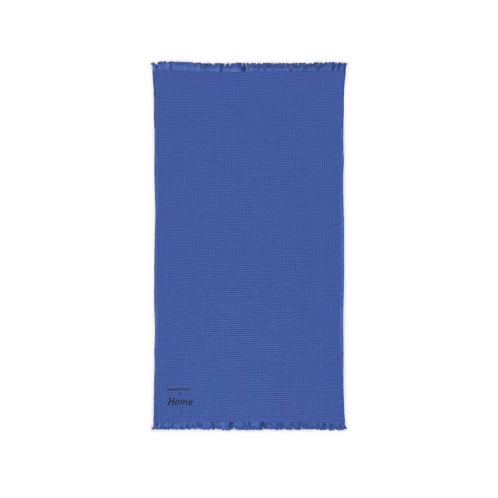 Waffle Cotton Throw Blanket — Embroidered "Home" Accent Throw