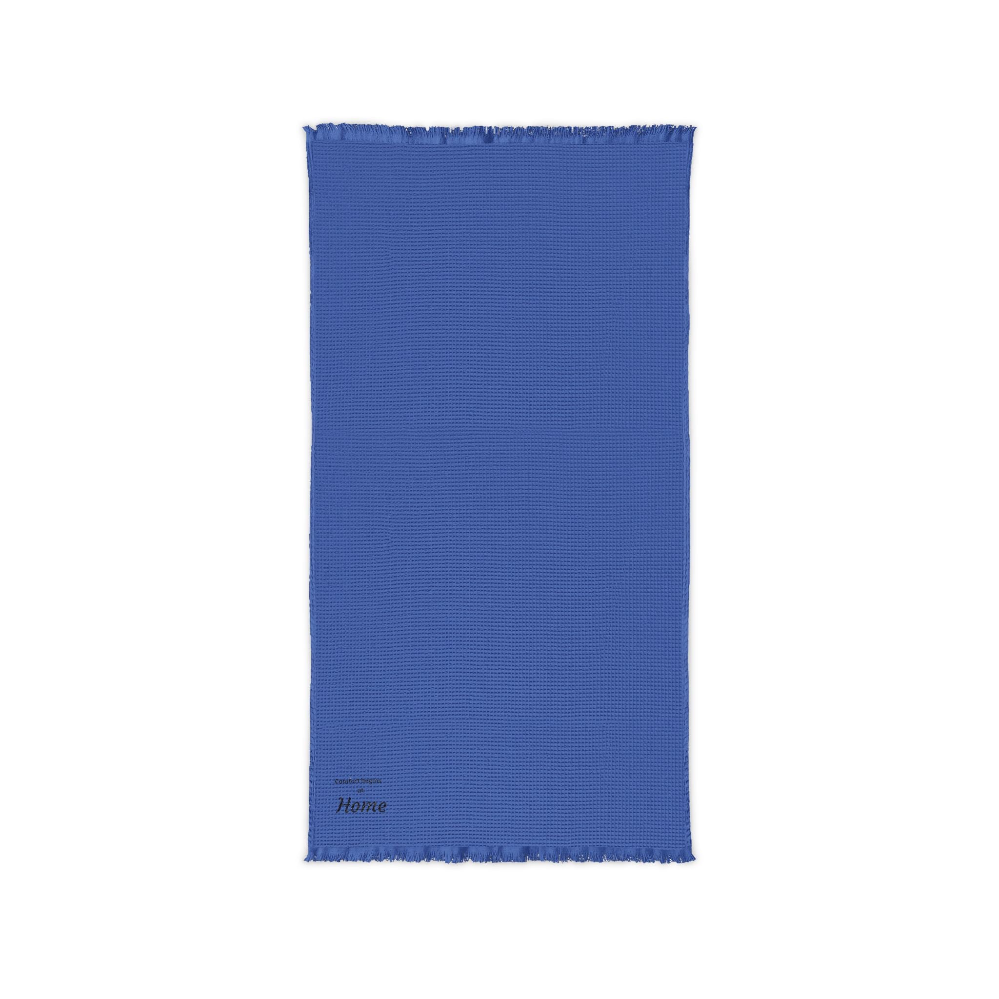 Waffle Cotton Throw Blanket — Embroidered "Home" Accent Throw