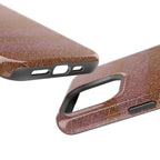Striped Leather-Texture Magnetic Phone Case — Impact-Resistant iPhone Cover, magnetic back wireless charging iphone 18 pro max case