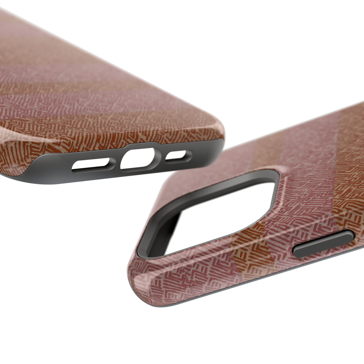 Striped Leather-Texture Magnetic Phone Case — Impact-Resistant iPhone Cover, magnetic back wireless charging iphone 18 pro max case