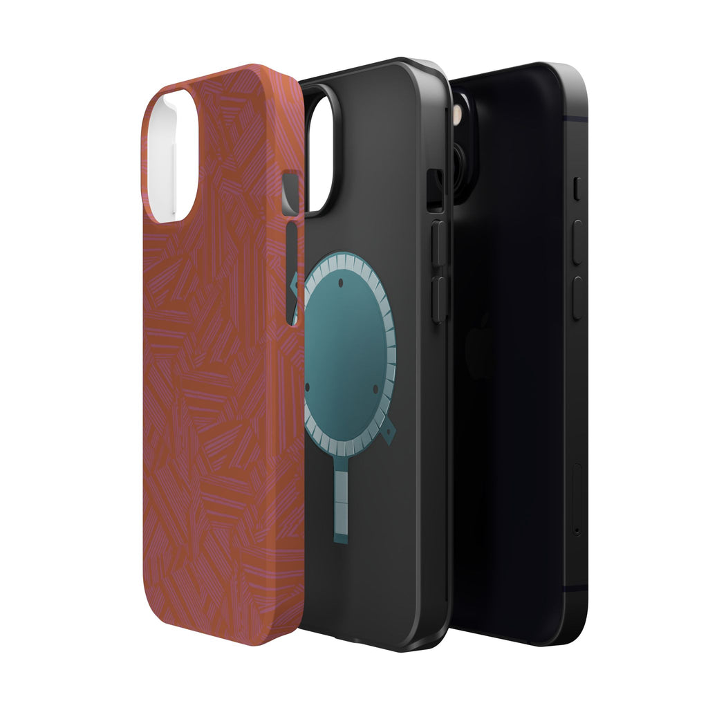 Protective iPhone 18 Pro Max Case With Terracotta Geometric MagSafe Impact Resistance