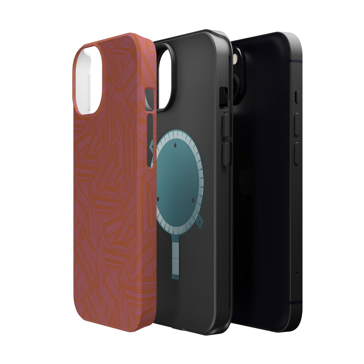 Protective iPhone 18 Pro Max Case With Terracotta Geometric MagSafe Impact Resistance