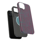 Slim Protective iPhone 16 ProMax Case With MagSafe, Dual-Layer Plum Geometric Design
