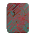 Kindle Case — Abstract Plaid Red & Teal Protective E-Reader Cover featuring a textured design, perfect for book lovers. This magnetic kindle case is an ideal cozy reader case and everyday carry. A great gift for readers, it doubles as a stylish travel kindle accessory. Perfect for back to school or as a holiday gift, it showcases a unique plaid kindle look, making it an essential reading accessory, especially for teachers.