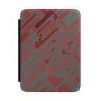 Kindle Case — Abstract Plaid Red & Teal Protective E-Reader Cover featuring a textured design, perfect for book lovers. This magnetic kindle case is an ideal cozy reader case and everyday carry. A great gift for readers, it doubles as a stylish travel kindle accessory. Perfect for back to school or as a holiday gift, it showcases a unique plaid kindle look, making it an essential reading accessory, especially for teachers.