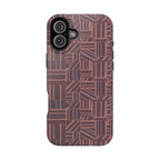 MagSafe Impact Resistant Phone Case - Geometric Brown Pattern, Dual-Layer Protection, detailed rear camera fit; impact resistant iphone 17 pro max case